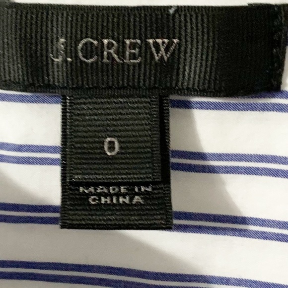 J. Crew Style G3923 100% Cotton Poplin Lace-up Front Popover Striped Blouse 💙🤍 - Picture 10 of 12